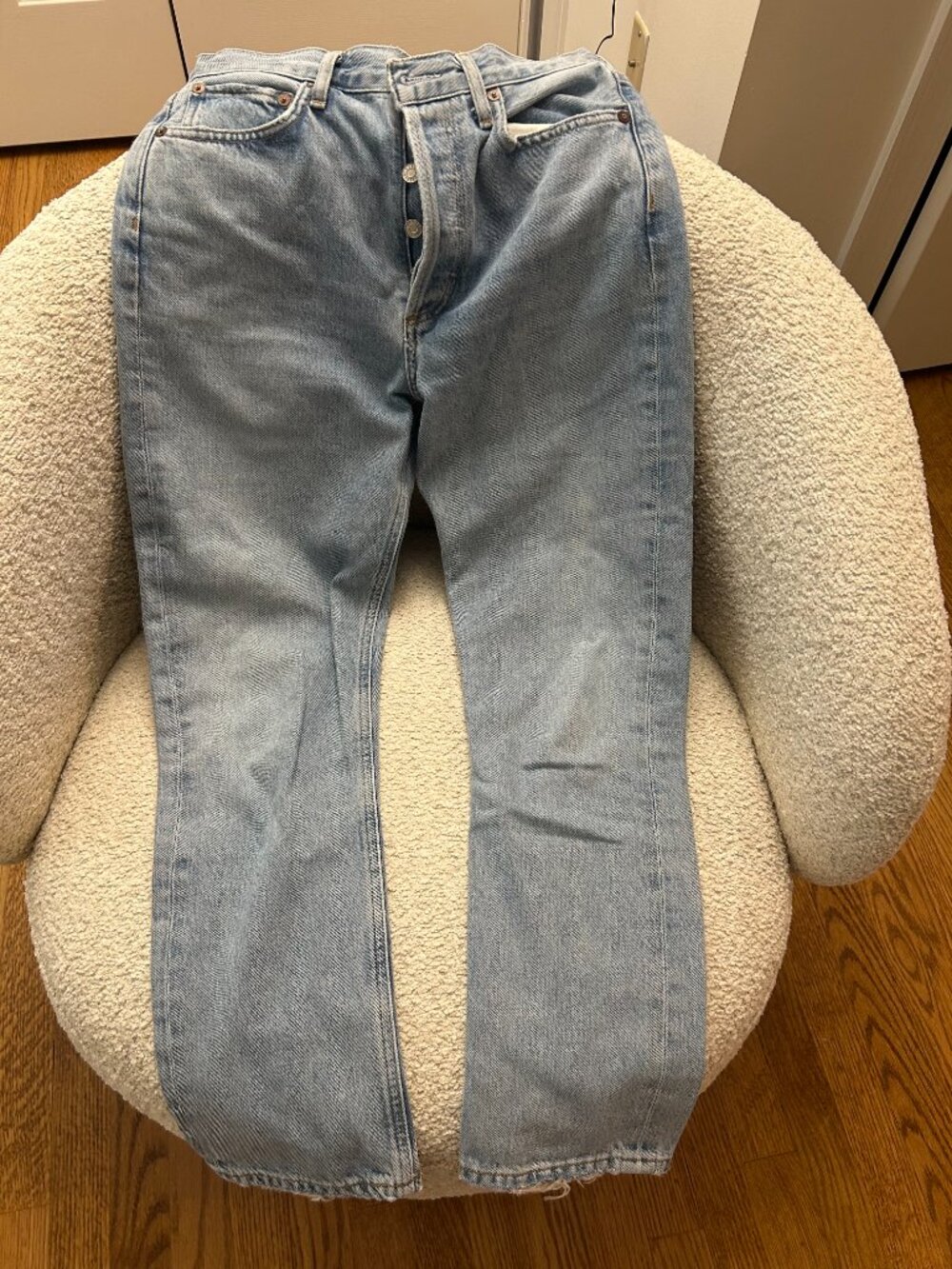 AGOLDE Straight Jeans - Light Denim Size 25 - Picture 3 of 6